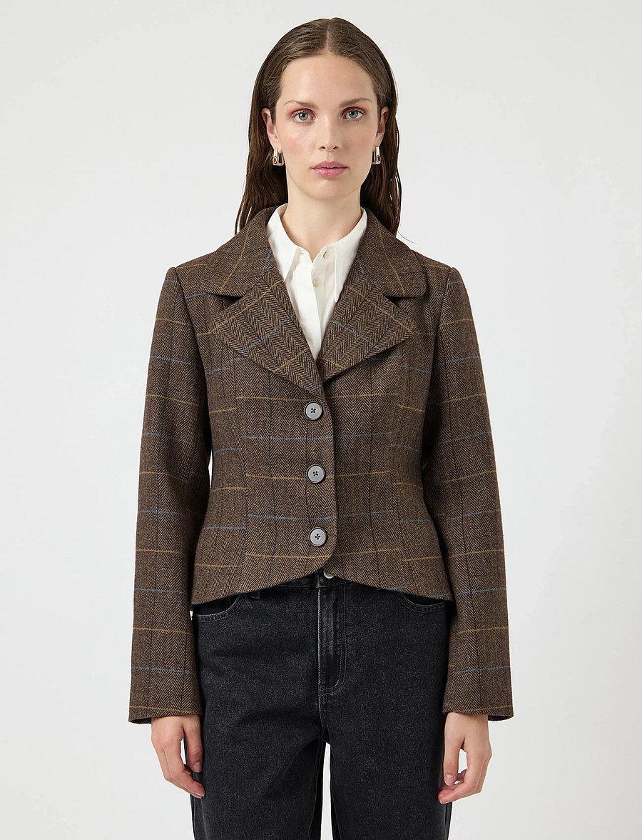 YAS - YASTHELA LS WOOL BLEND SHORT JACKET NOOS - chocolate brown - 0