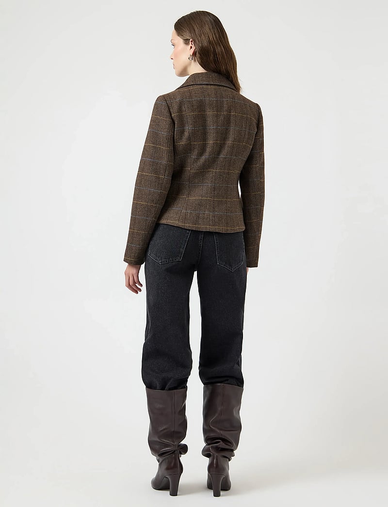 YAS - YASTHELA LS WOOL BLEND SHORT JACKET NEW - uldjakker - chocolate brown - 3