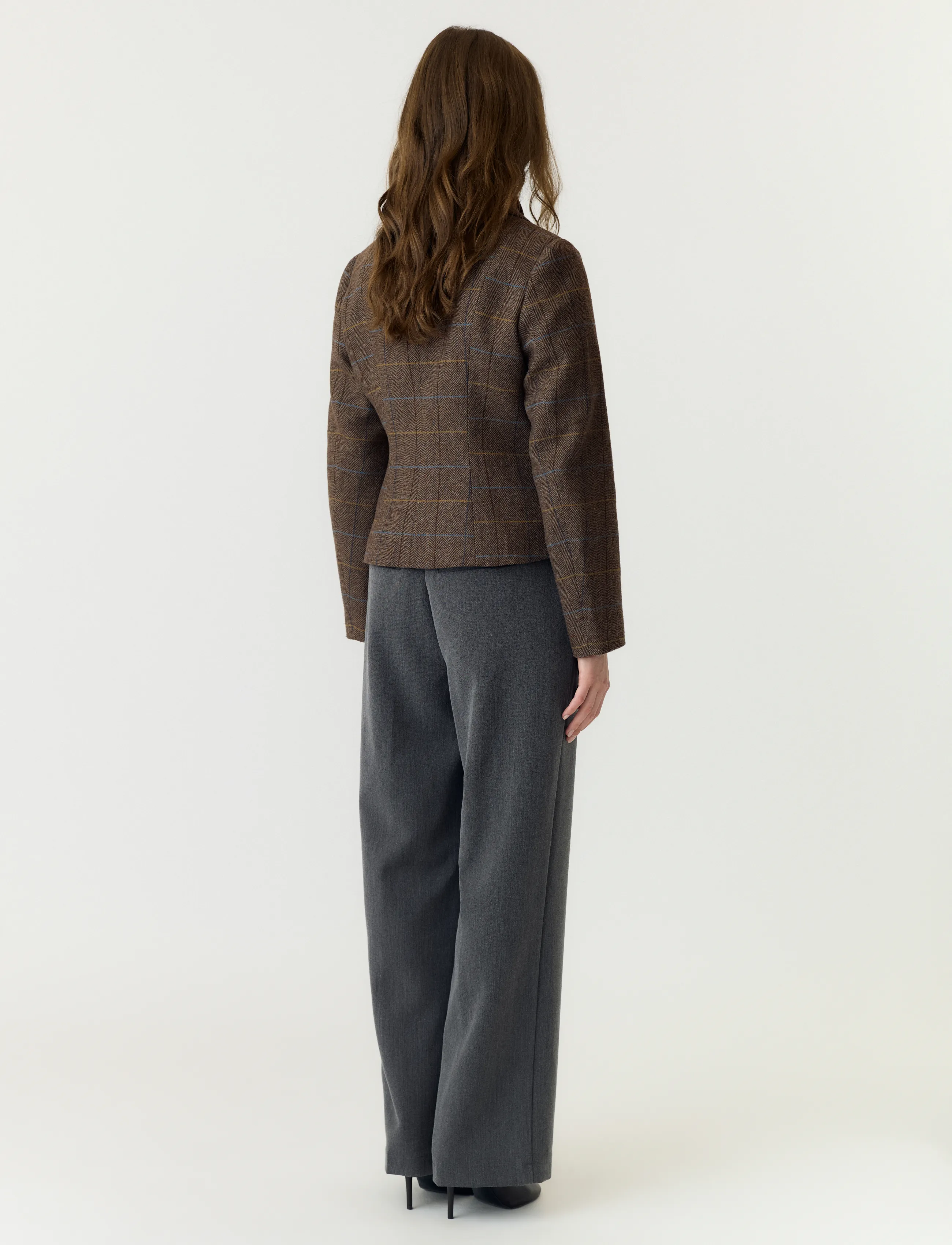 YAS - YASTHELA LS WOOL BLEND SHORT JACKET NOOS - ulljackor - chocolate brown - 3