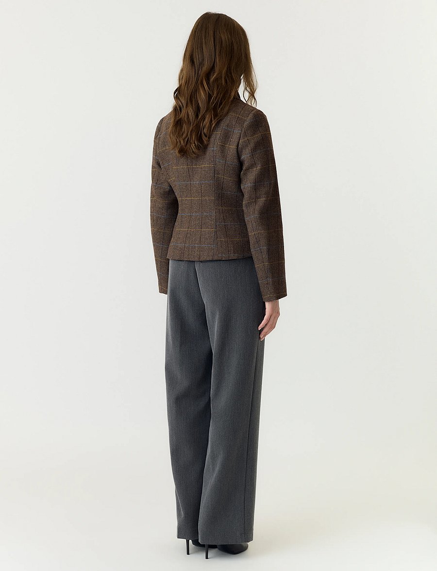 YAS - YASTHELA LS WOOL BLEND SHORT JACKET NOOS - ulljackor - chocolate brown - 3