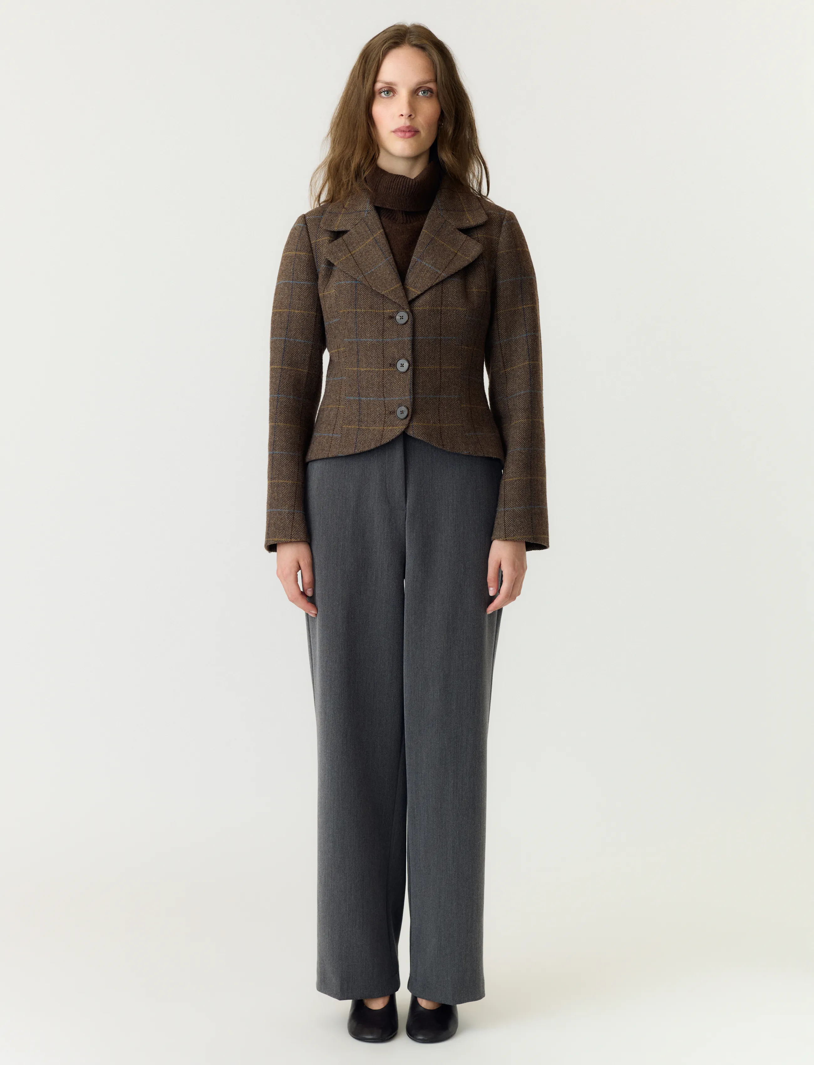 YAS - YASTHELA LS WOOL BLEND SHORT JACKET NOOS - ulljackor - chocolate brown - 4
