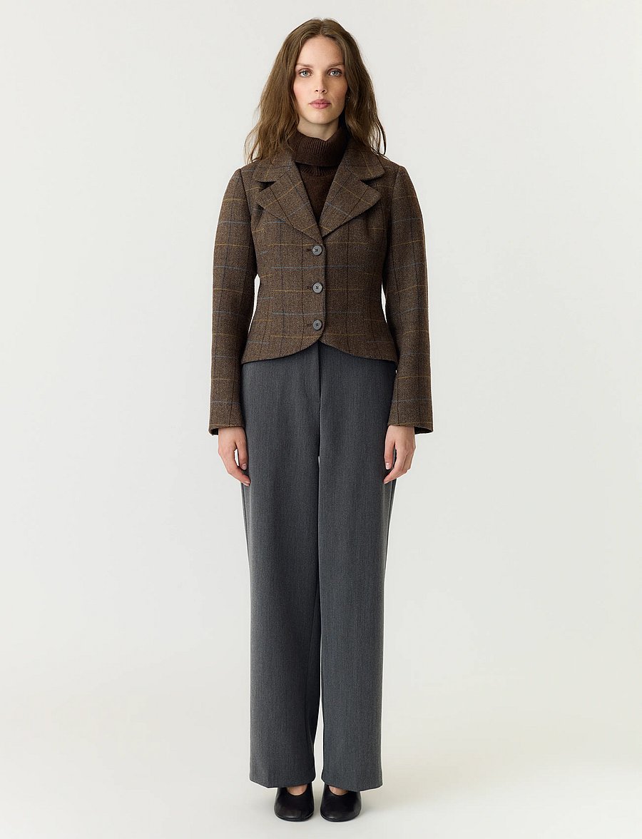 YAS - YASTHELA LS WOOL BLEND SHORT JACKET NOOS - ulljackor - chocolate brown - 4