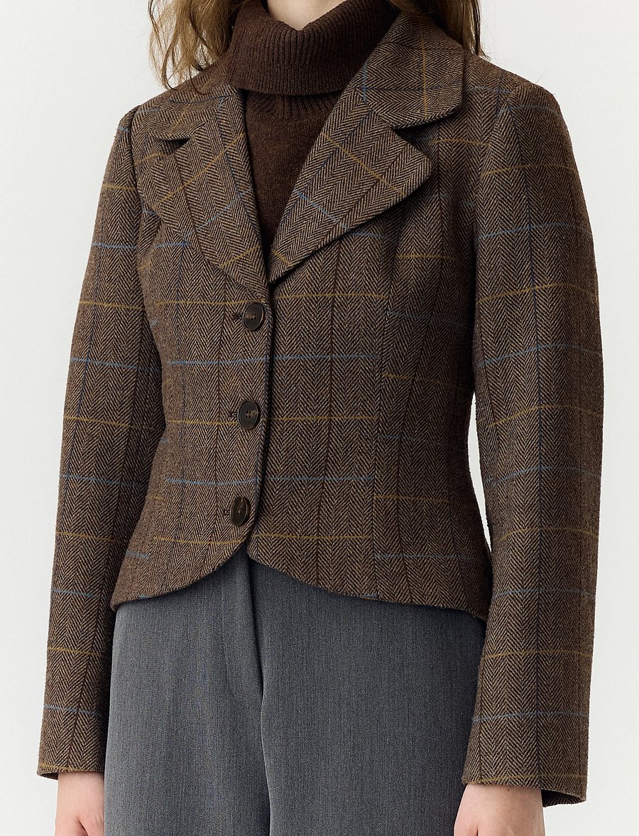 YAS - YASTHELA LS WOOL BLEND SHORT JACKET NOOS - ulljackor - chocolate brown - 5