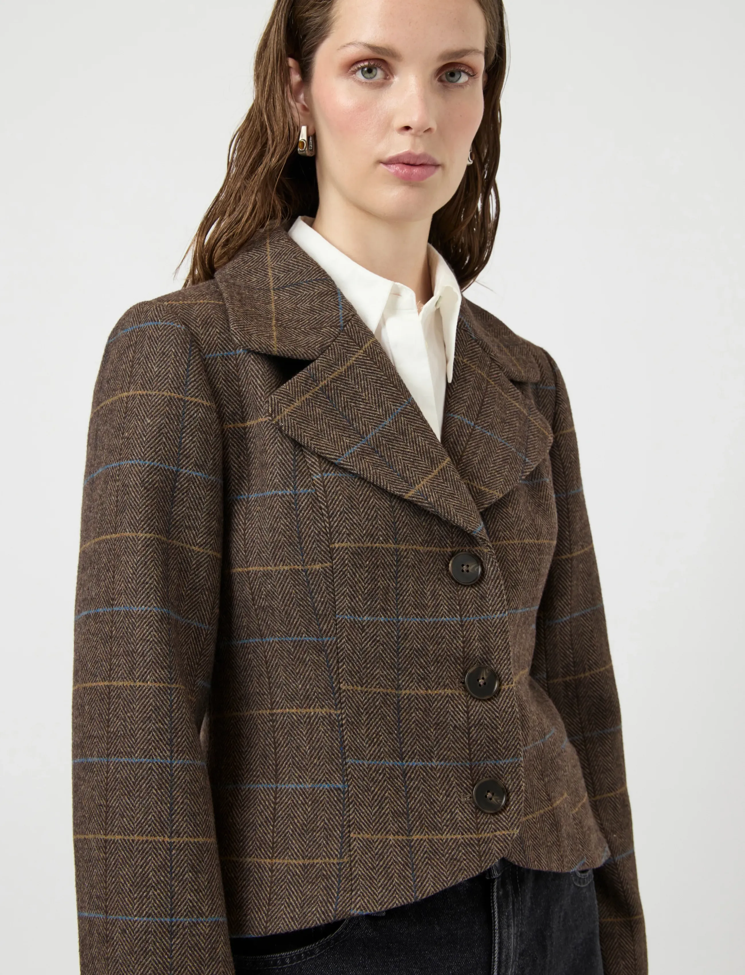 YAS - YASTHELA LS WOOL BLEND SHORT JACKET NOOS - chocolate brown - 5