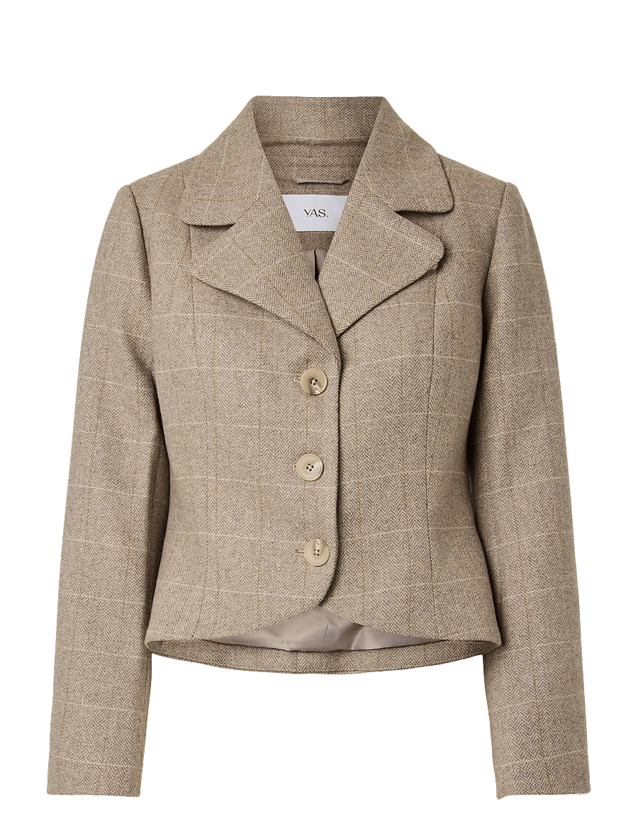 YAS - YASTHELA LS WOOL BLEND SHORT JACKET NOOS - ulljackor - taupe gray - 1