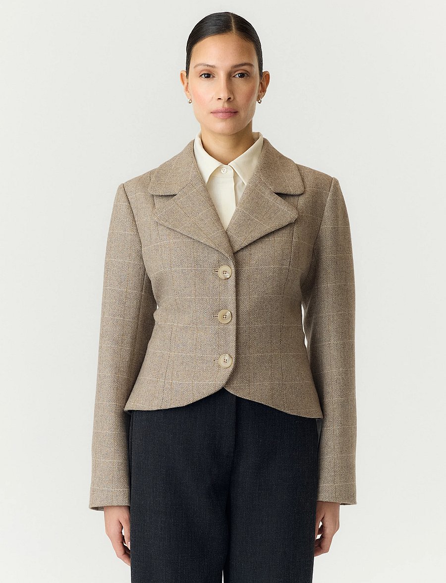 YAS - YASTHELA LS WOOL BLEND SHORT JACKET NOOS - ulljackor - taupe gray - 0