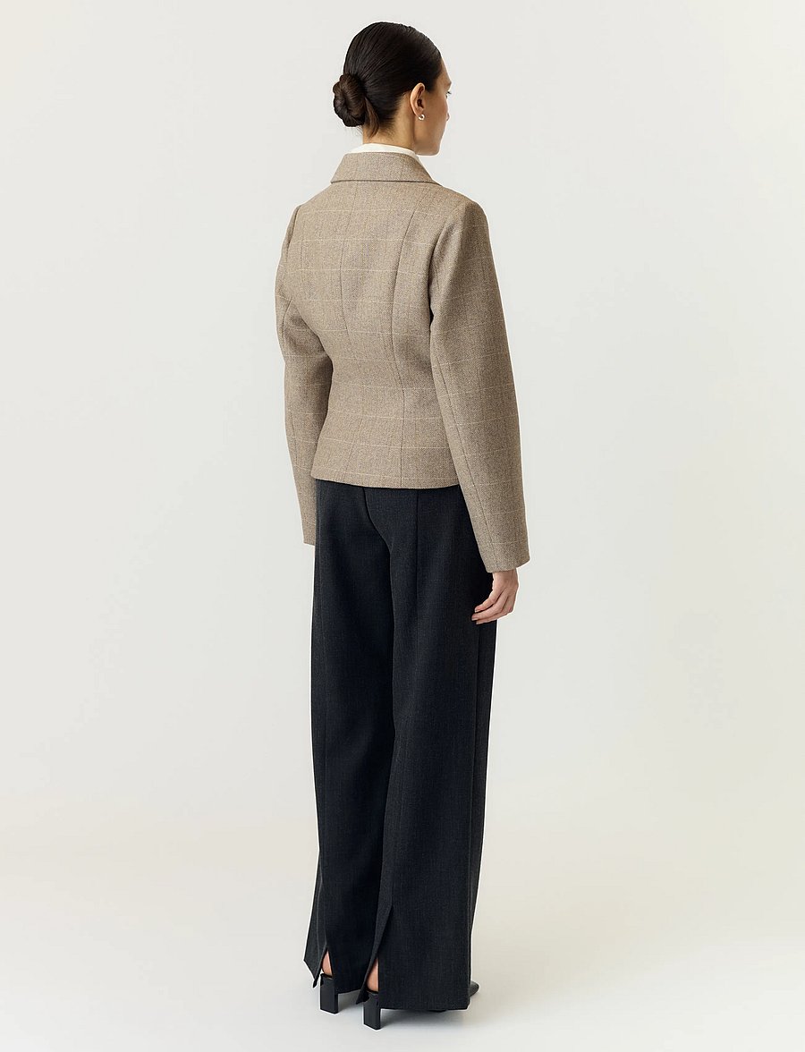 YAS - YASTHELA LS WOOL BLEND SHORT JACKET NOOS - ulljackor - taupe gray - 3