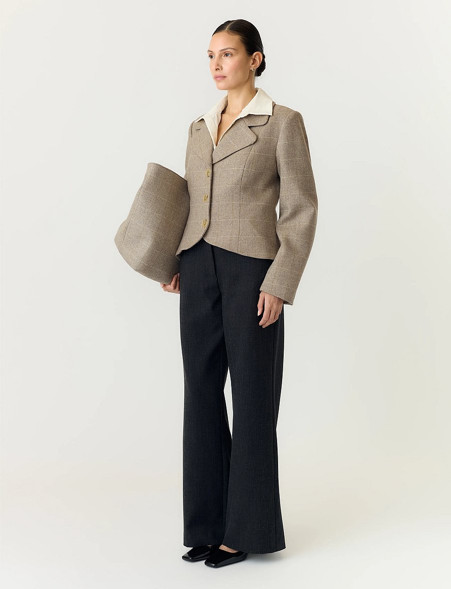 YAS - YASTHELA LS WOOL BLEND SHORT JACKET NOOS - ulljackor - taupe gray - 5