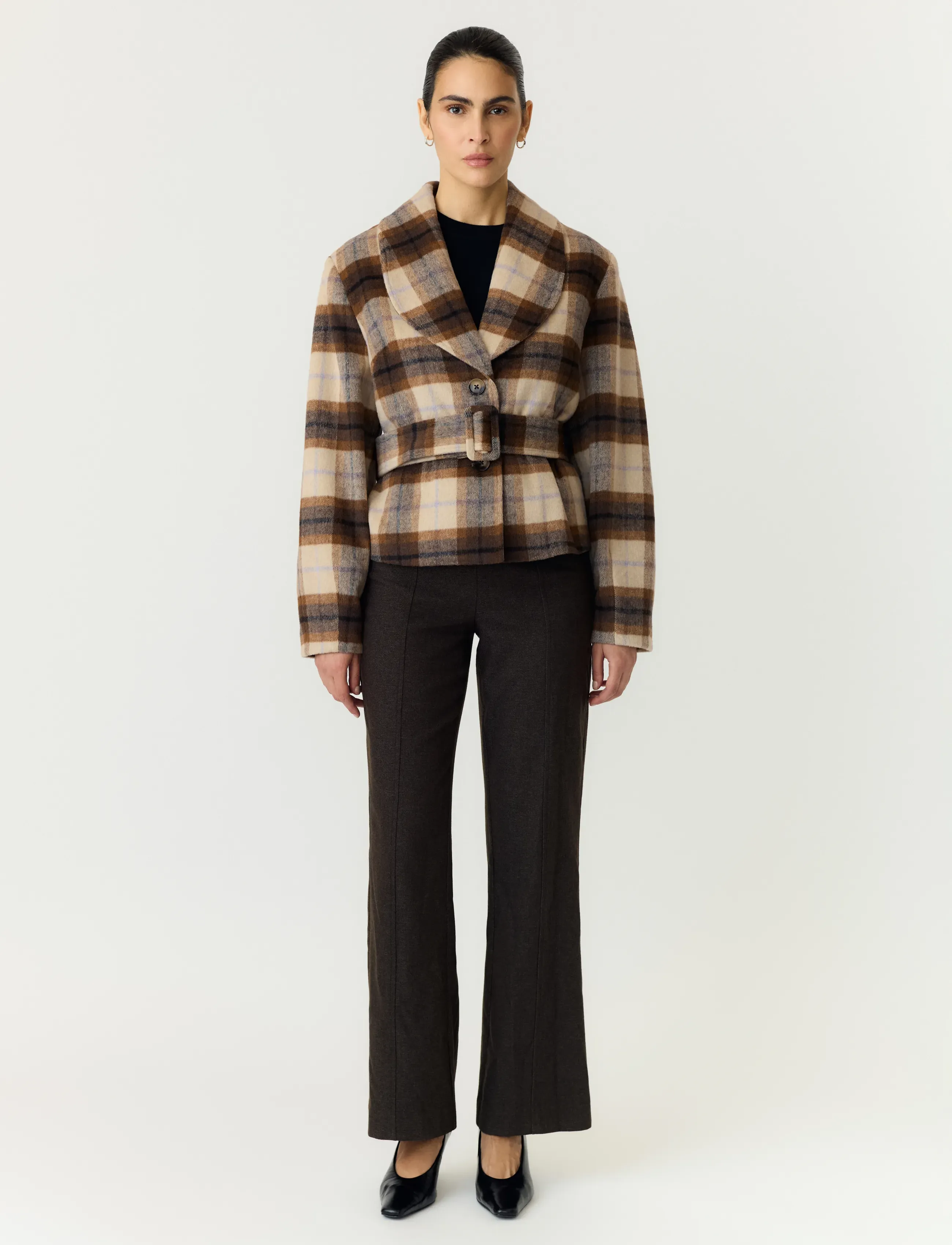 YAS - YASCODY LS BELTED JACKET - herbstjacken - carafe - 4