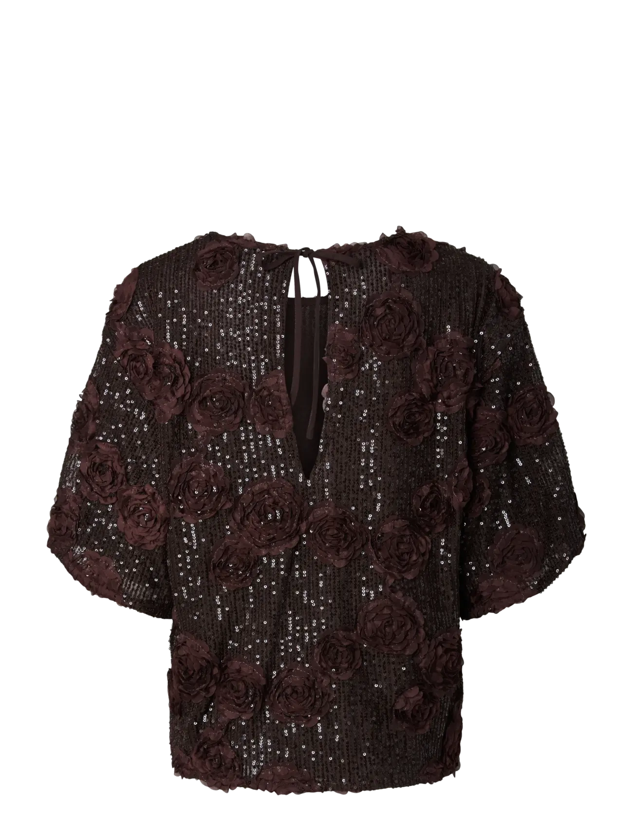 YAS - YASELYSIA 2/4 SEQUIN TOP - SHOW - coffee bean - 2
