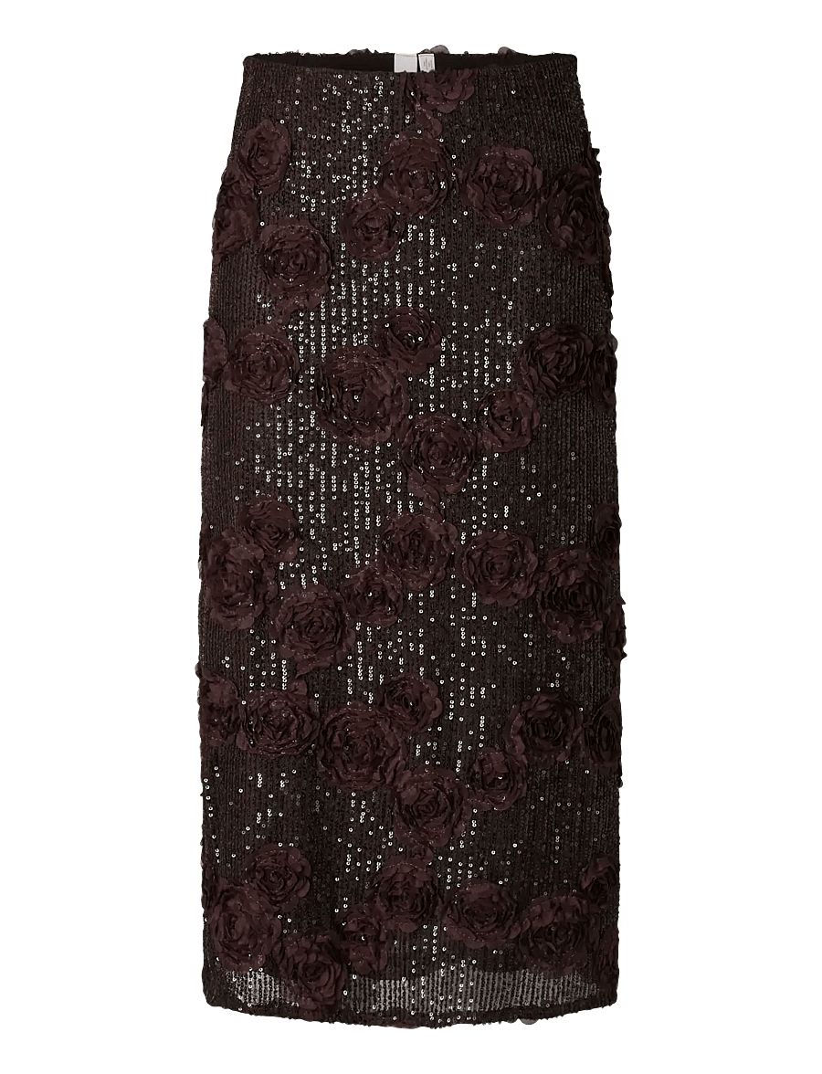 YAS - YASELYSIA MW SEQUIN LONG SKRT - SHOW - sequin skirts - coffee bean - 1