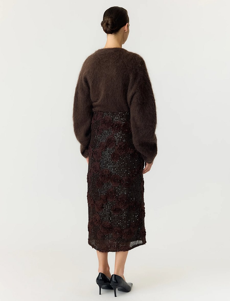 YAS - YASELYSIA MW SEQUIN LONG SKRT - SHOW - sequin skirts - coffee bean - 2