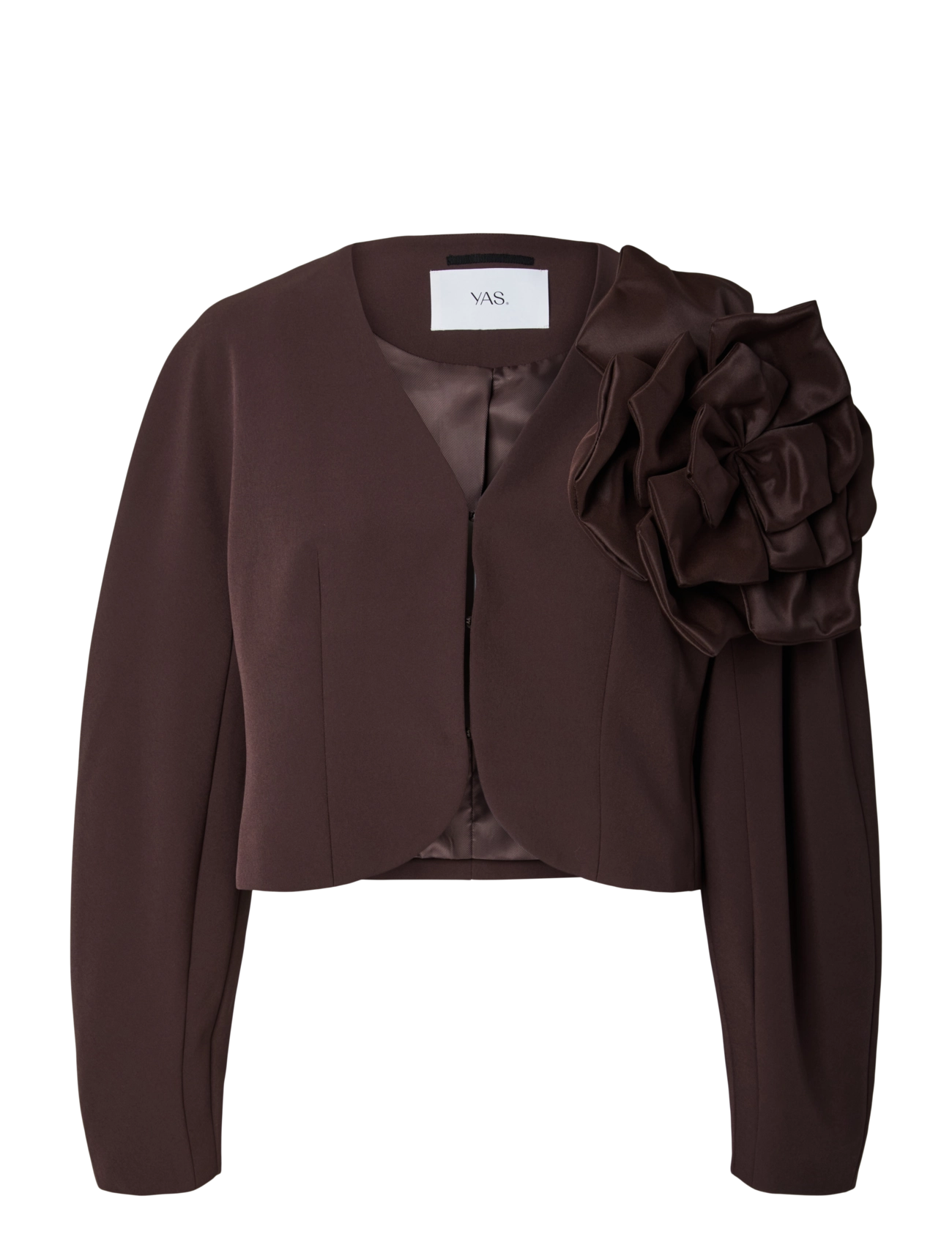 YAS - YASLAULIN FLOWER CROP JACKET S. - SHOW - spring jackets - coffee bean - 1