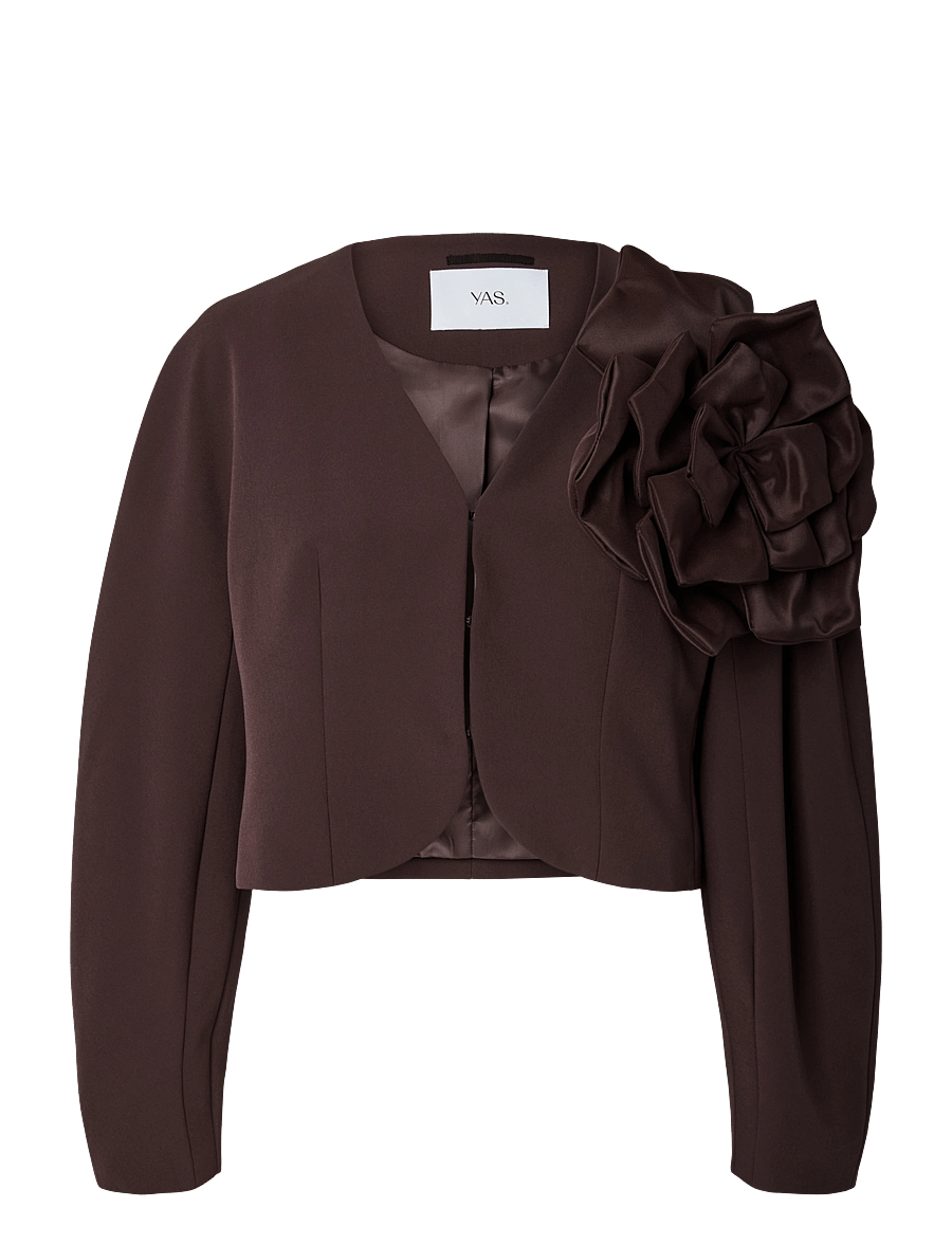 YAS - YASLAULIN FLOWER CROP JACKET S. - SHOW - vårjackor - coffee bean - 1