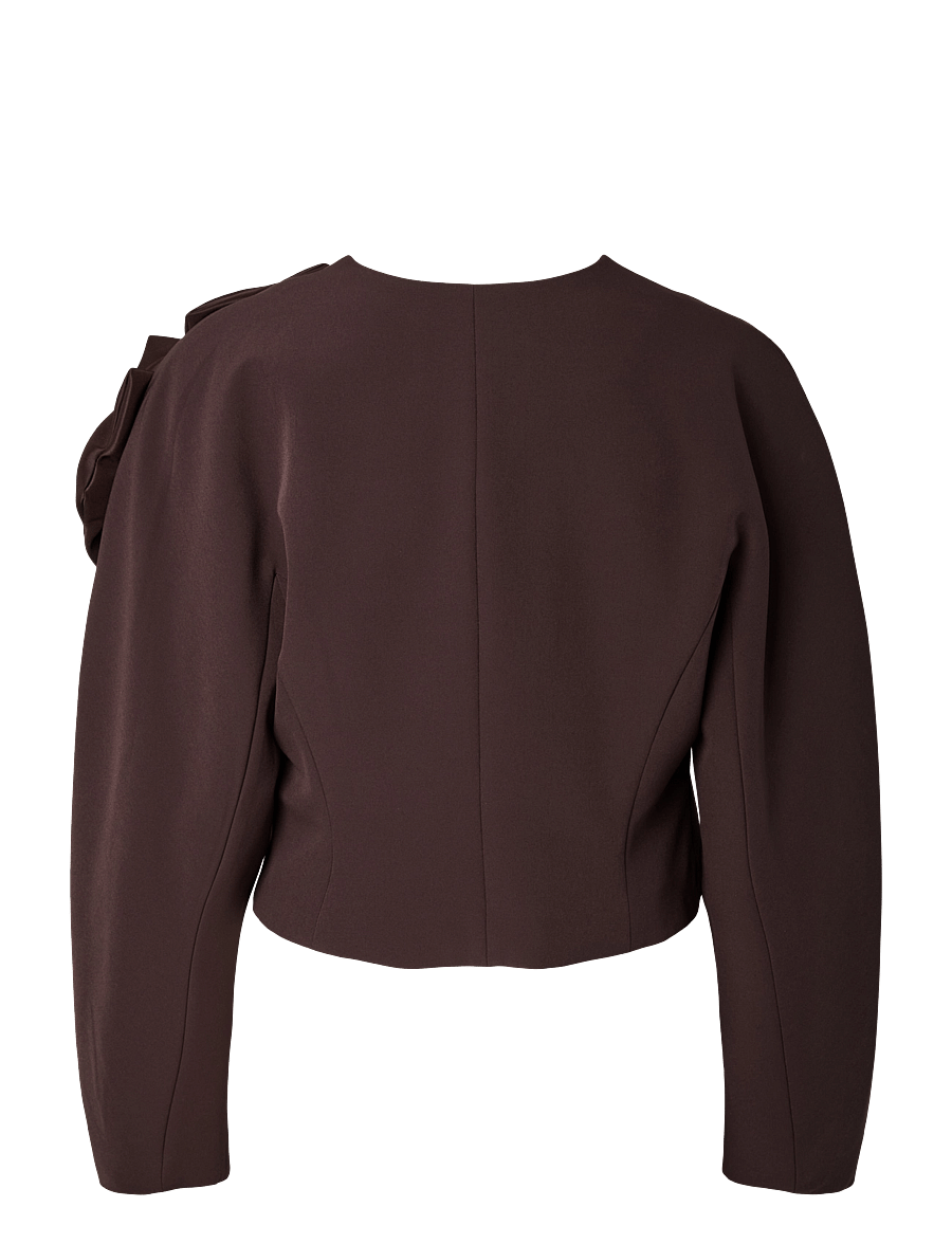 YAS - YASLAULIN FLOWER CROP JACKET S. - SHOW - vårjackor - coffee bean - 2