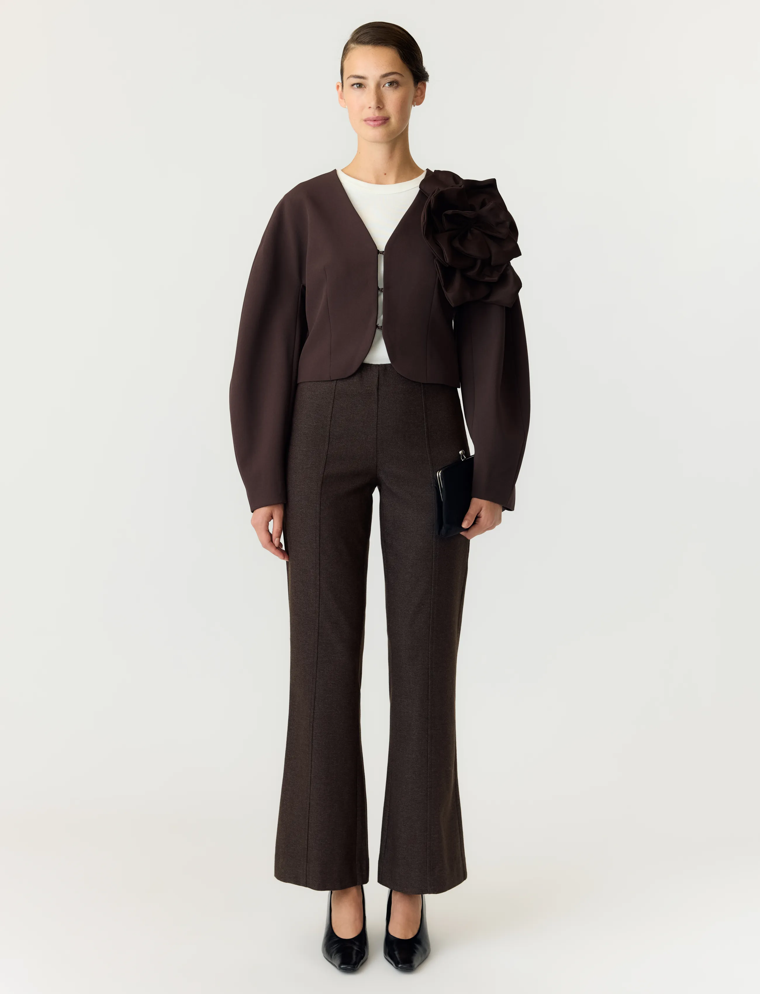 YAS - YASLAULIN FLOWER CROP JACKET S. - SHOW - spring jackets - coffee bean - 4