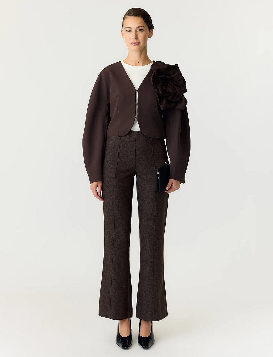 YAS - YASLAULIN FLOWER CROP JACKET S. - SHOW - vårjackor - coffee bean - 4