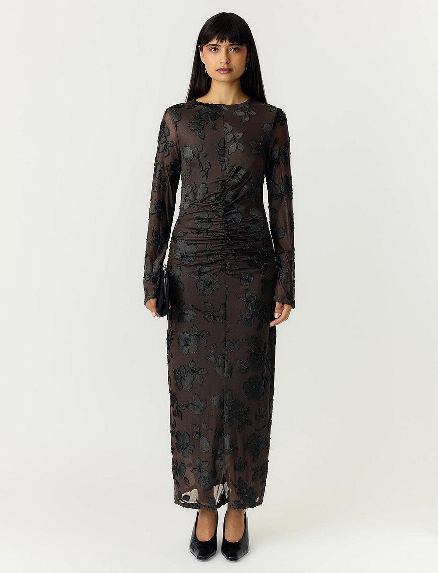 YAS - YASMARENA LS LONG DRESS S. - SHOW - cocktailkleider - coffee bean - 0