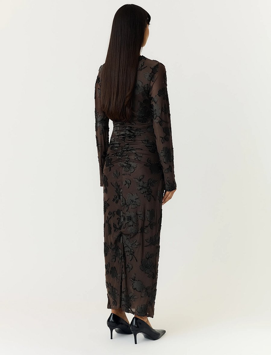 YAS - YASMARENA LS LONG DRESS S. - SHOW - cocktailkleider - coffee bean - 3