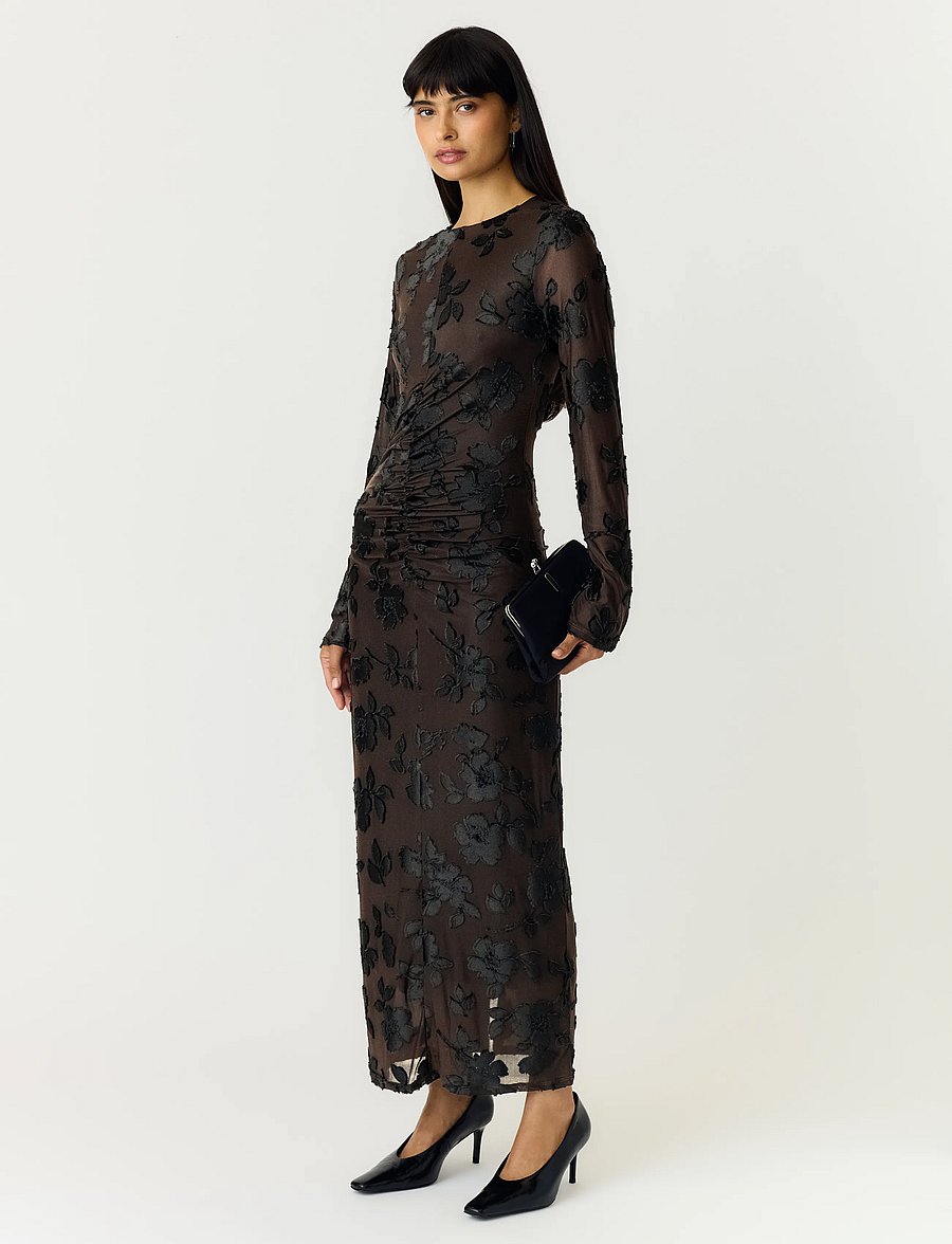 YAS - YASMARENA LS LONG DRESS S. - SHOW - cocktailkleider - coffee bean - 4