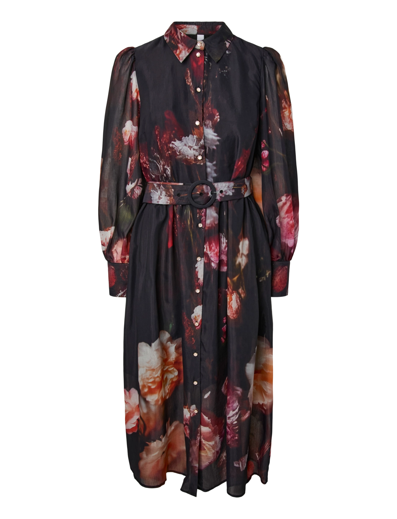 YAS YASROMANTICA LS LONG DRESS NEW S. - SHOW - Clothing - BLACK / black