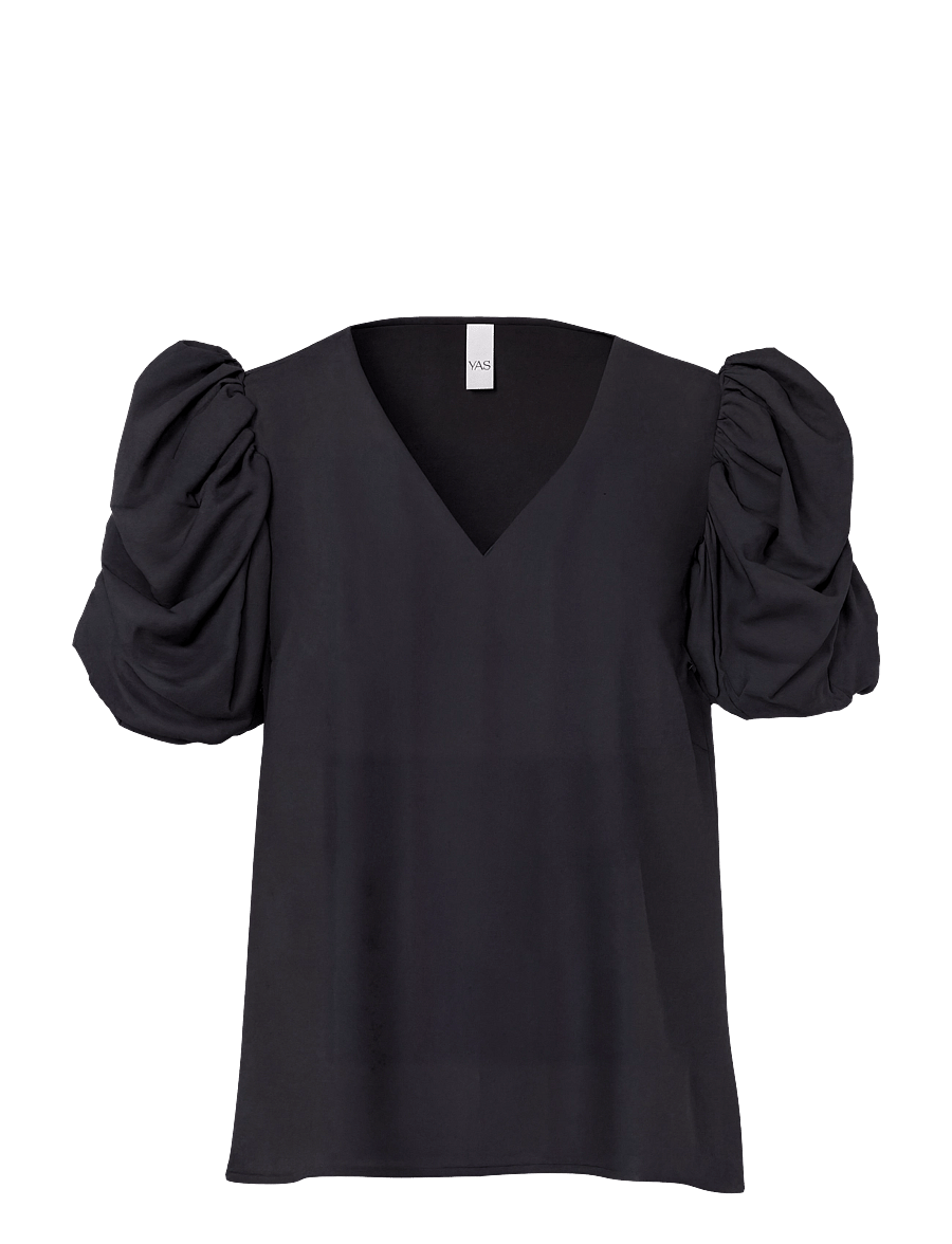 YAS - YASPELLA 2/4 TOP S. - kurzärmelige blusen - black - 0