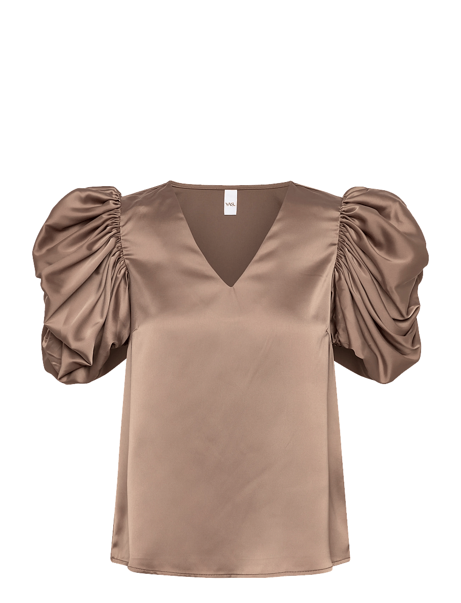YAS - YASPELLA 2/4 TOP S. - kurzärmelige blusen - fungi - 0
