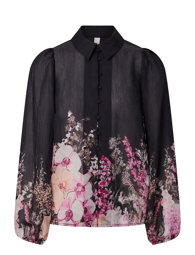 YAS - YASROMANTICA LS SHIRT - D2D - langærmede skjorter - black - 1