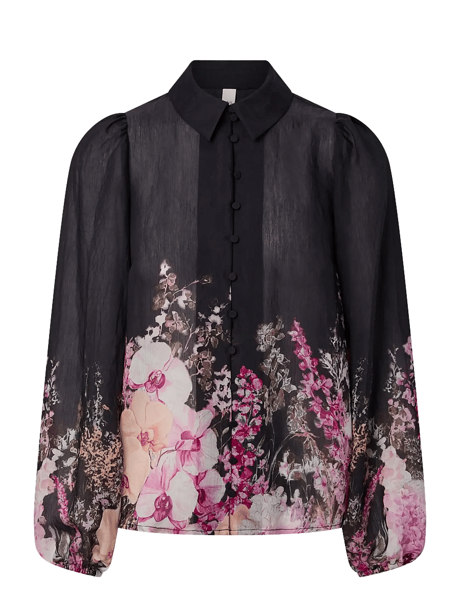 YAS - YASROMANTICA LS SHIRT - D2D - langærmede skjorter - black - 1