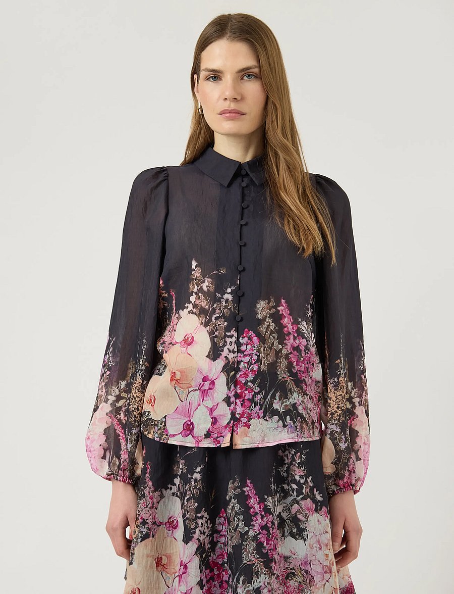 YAS - YASROMANTICA LS SHIRT - D2D - langærmede skjorter - black - 0