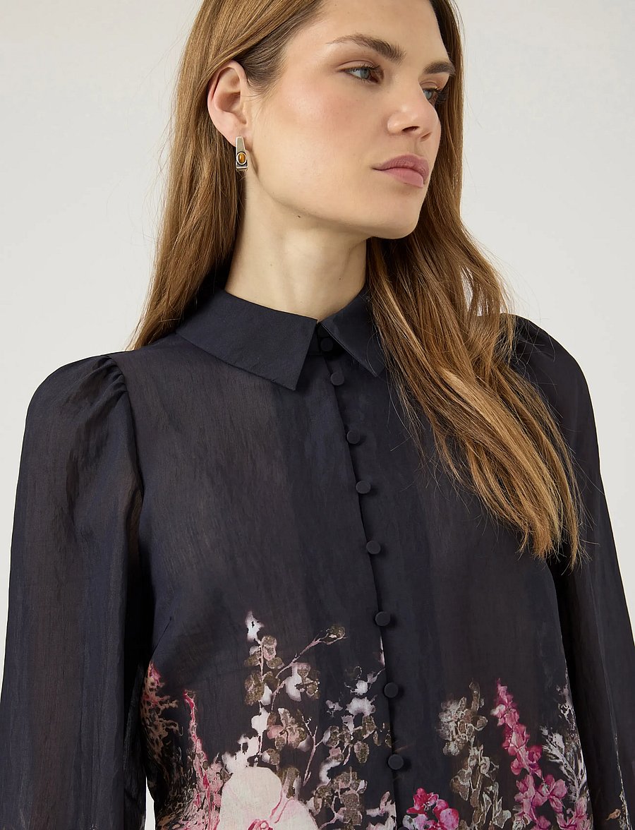 YAS - YASROMANTICA LS SHIRT - D2D - langærmede skjorter - black - 5