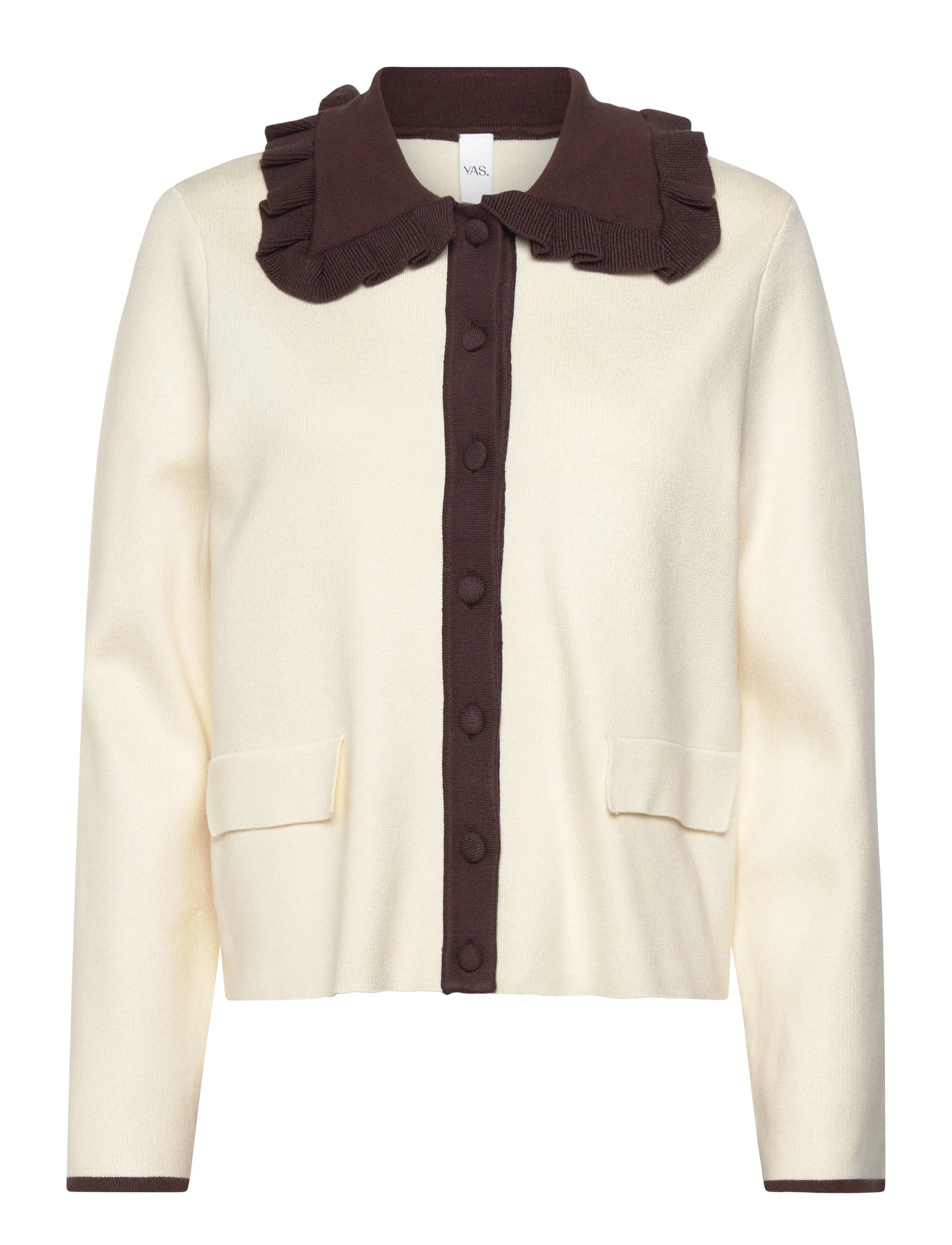 YAS YASNELLA LS KNIT CARDIGAN - D2D - Kudumid - BIRCH / cream