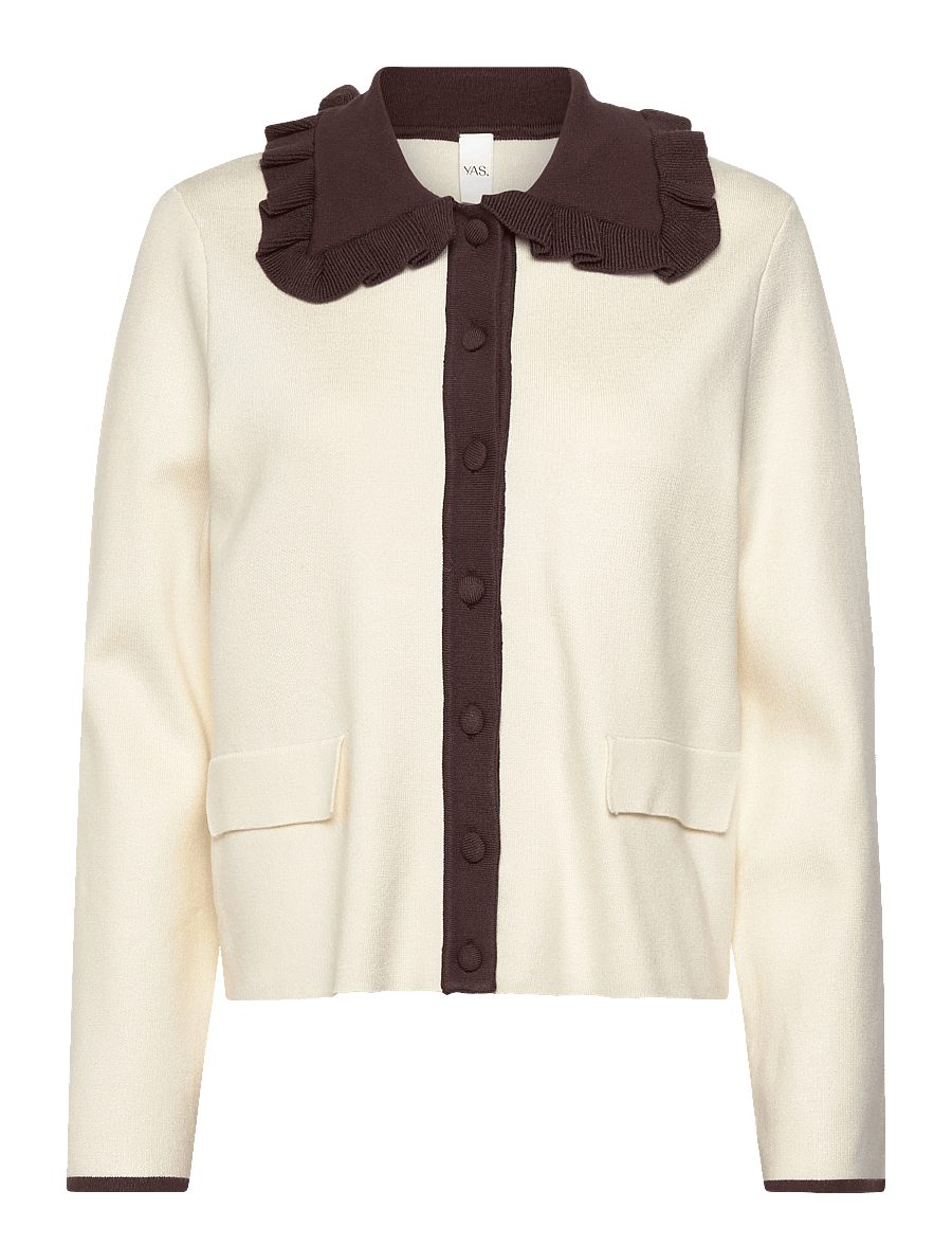 YAS - YASNELLA LS KNIT CARDIGAN - D2D - cardigans - birch - 1