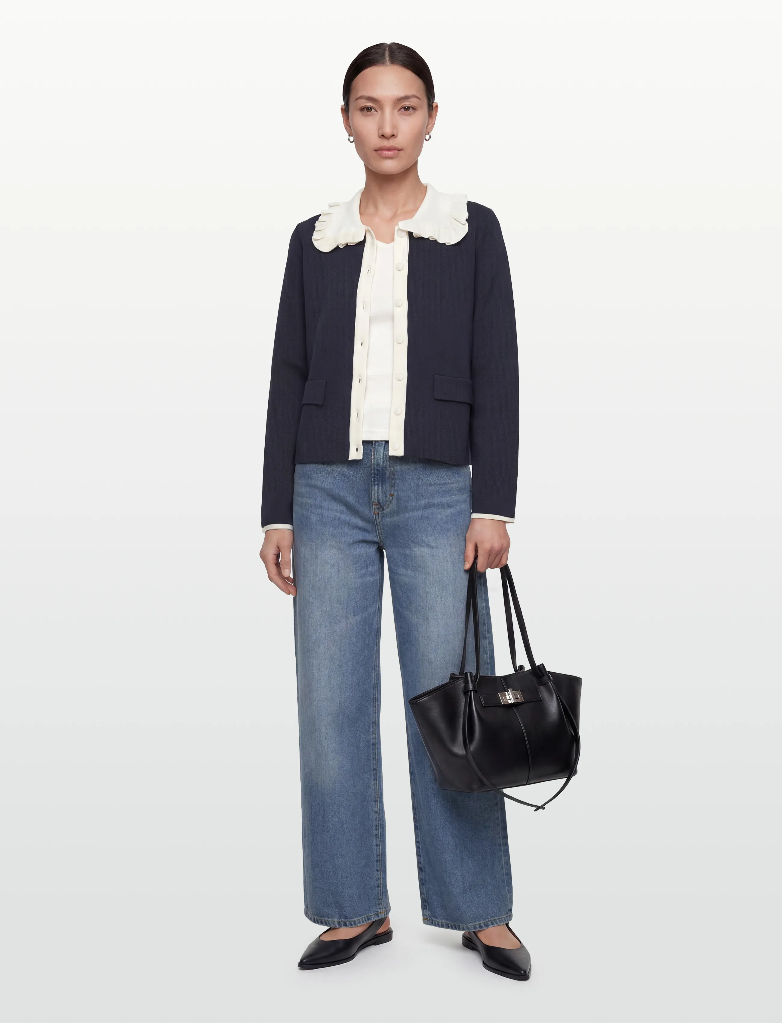YAS nella Ls Knit Cardigan D2D, L, Knitwear, Marineblau - Cardigans, Frauen