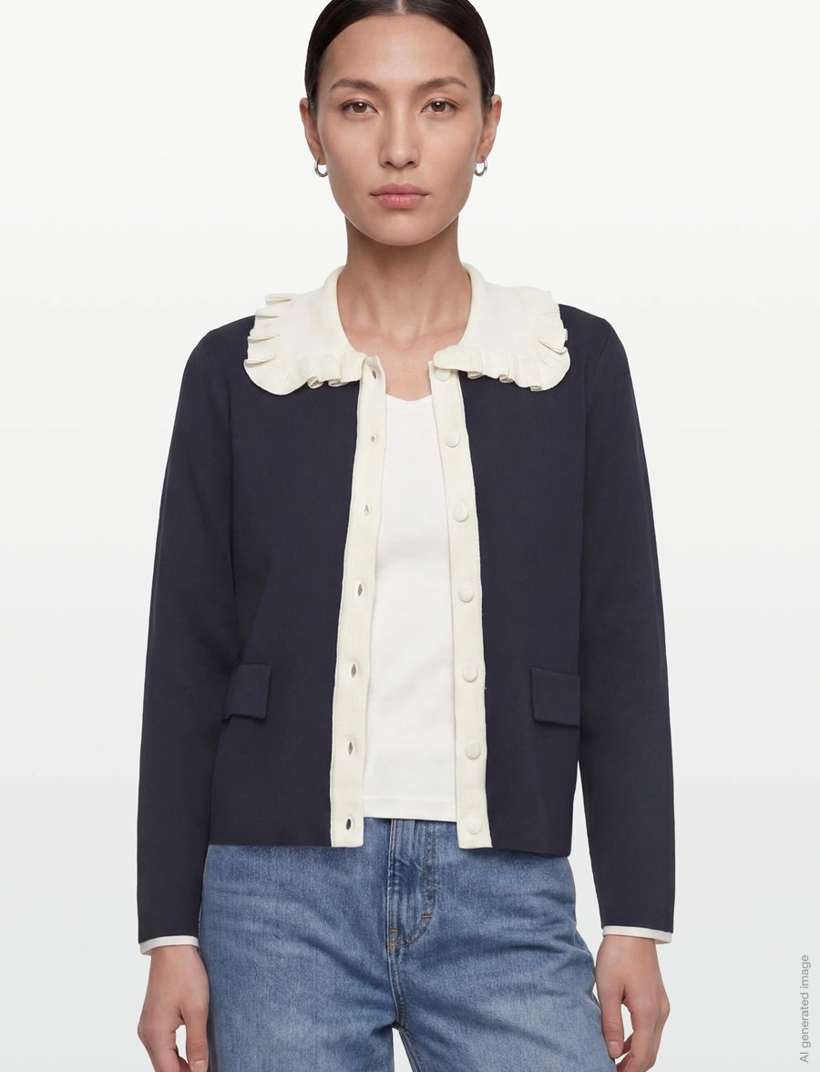 YAS - YASNELLA LS KNIT CARDIGAN - D2D - kardiganid - navy blazer - 3