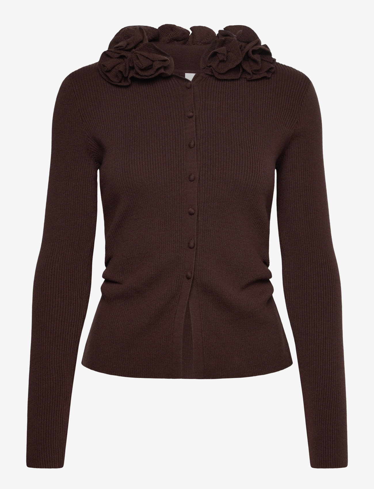 YAS - YASAROSIA LS KNIT CARDIGAN - D2D - cardigans - chocolate brown - 0