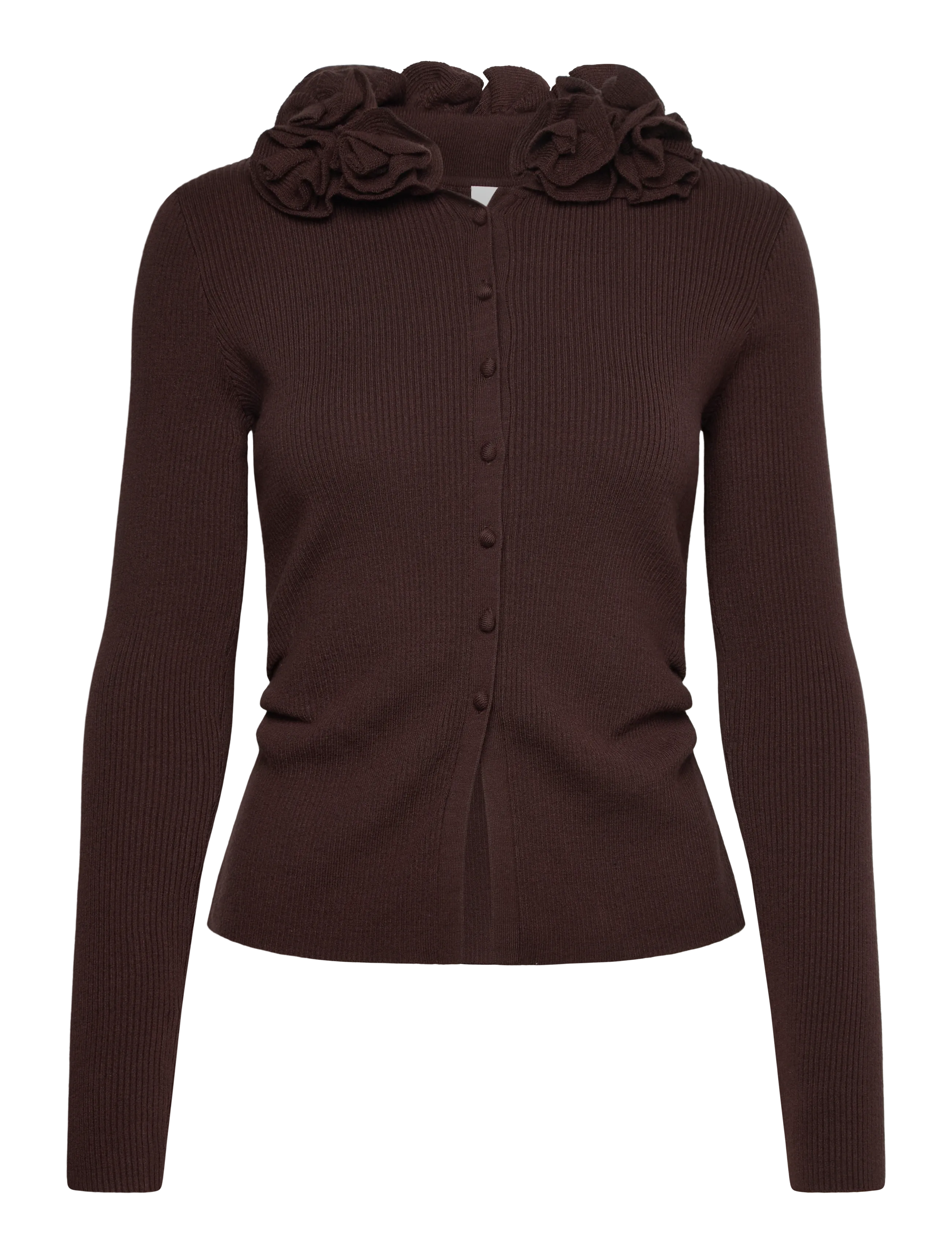 YAS YASAROSIA LS KNIT CARDIGAN - D2D - Clothing - CHOCOLATE BROWN / brown