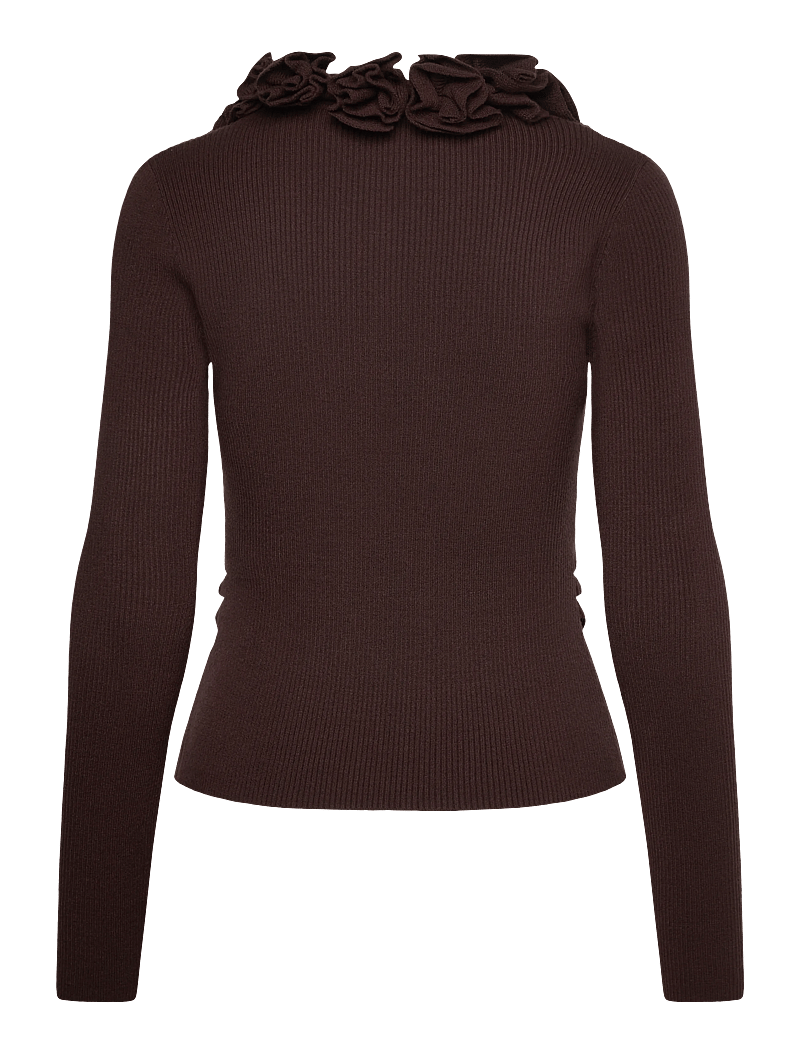 YAS - YASAROSIA LS KNIT CARDIGAN - D2D - cardigans - chocolate brown - 1