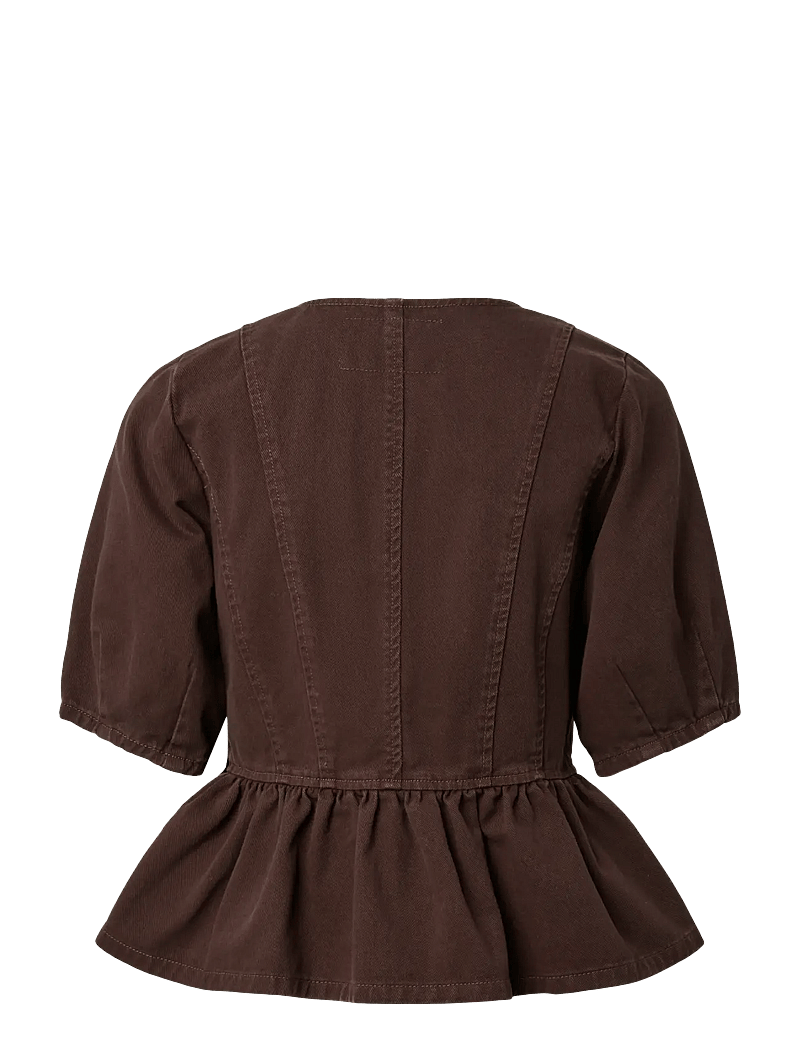YAS - YASELSIE SS DENIM TOP S. - EX - denimskjorter - coffee bean - 2