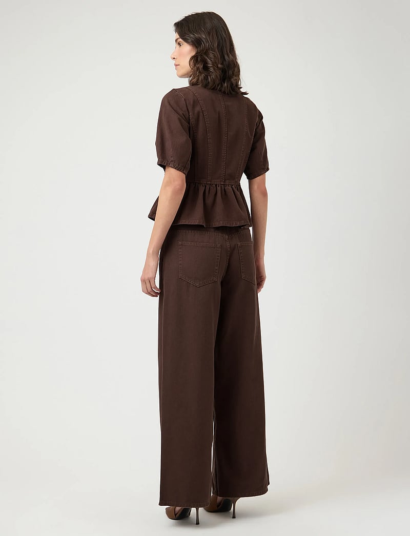 YAS - YASELSIE SS DENIM TOP S. - EX - denimskjorter - coffee bean - 3