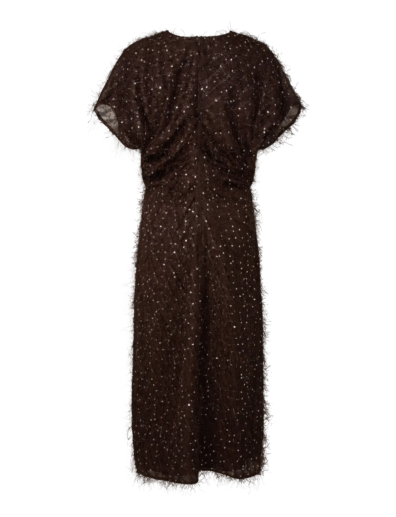 YAS - YASILZA DRAPE LONG DRESS S. - SHOW - sequin dresses - coffee bean - 2
