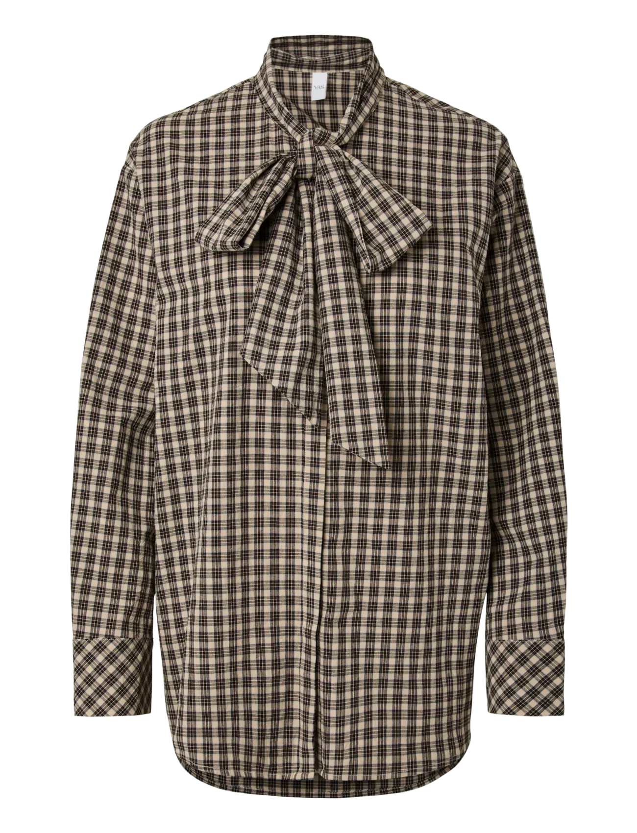 YAS YASCARLINA LS LONG SHIRT - D2D - Tøj - CHOCOLATE BROWN / beige