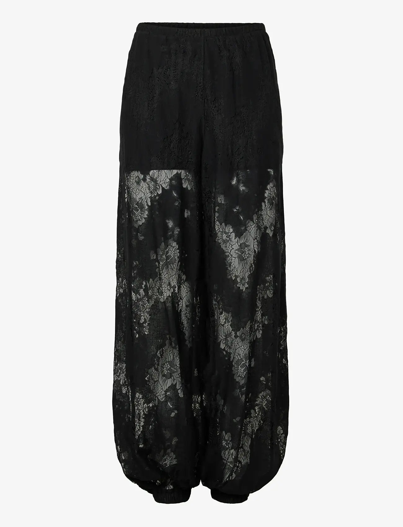 YAS - YASALBERTE HW BALLOON LACE PANT - D2D - laia säärega püksid - black - 1