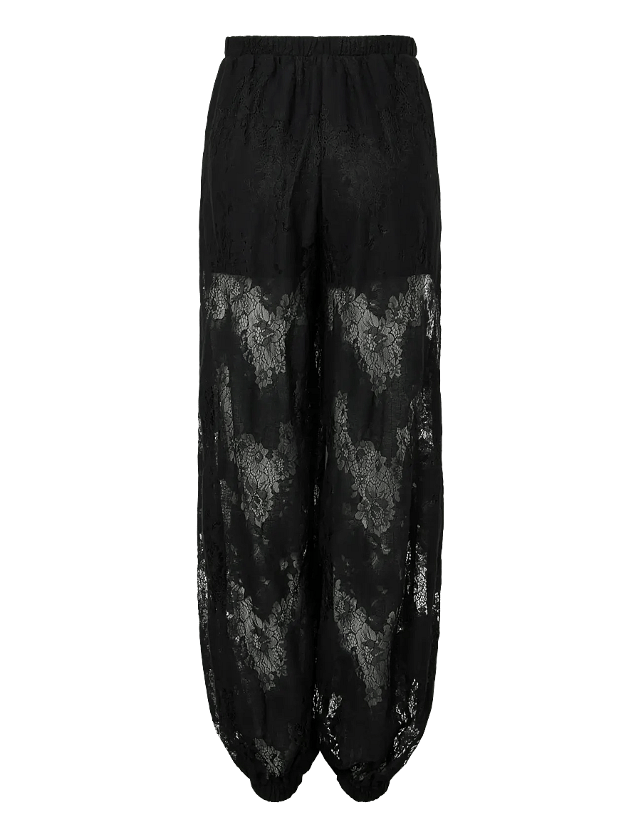 YAS - YASALBERTE HW BALLOON LACE PANT - D2D - hosen mit weitem bein - black - 2