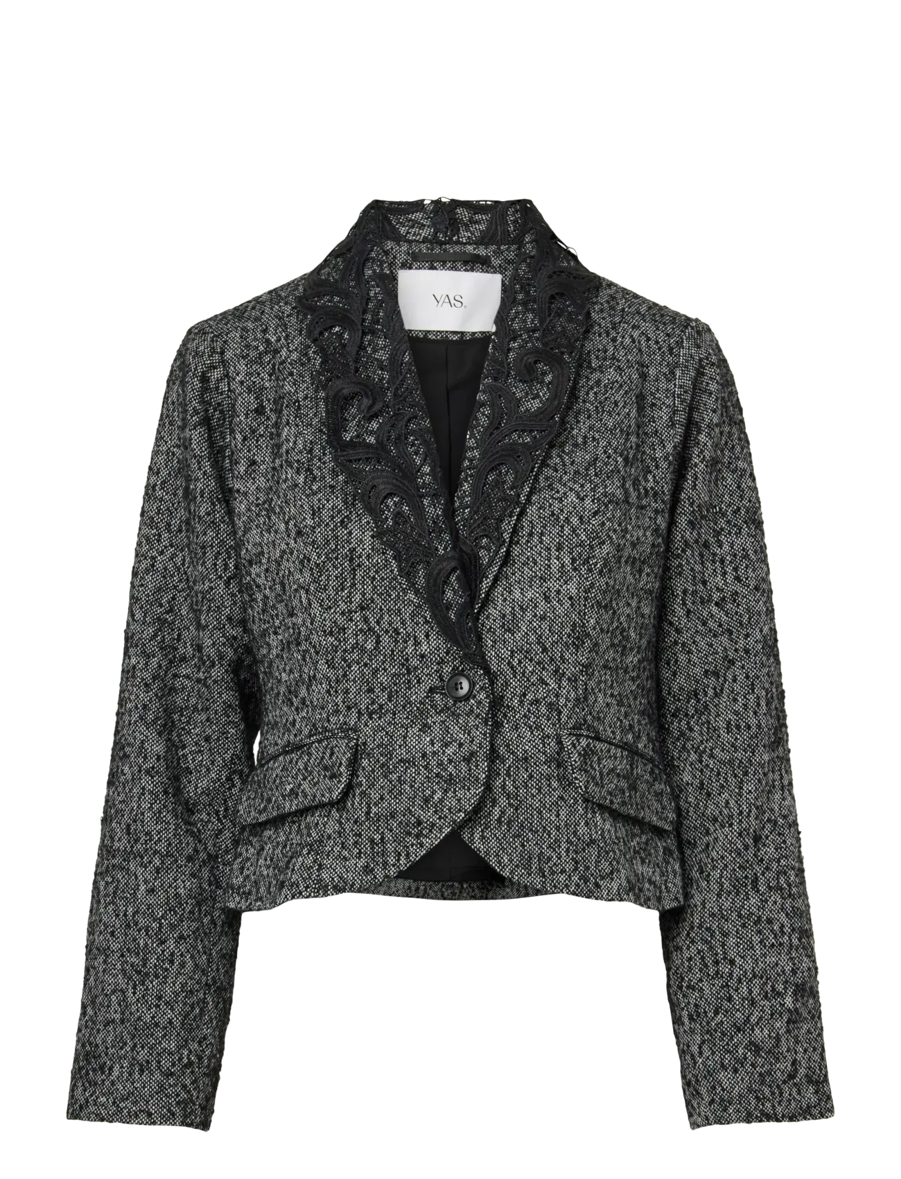 YASFILIPPA LS LACE JACKET - D2D - BLACK