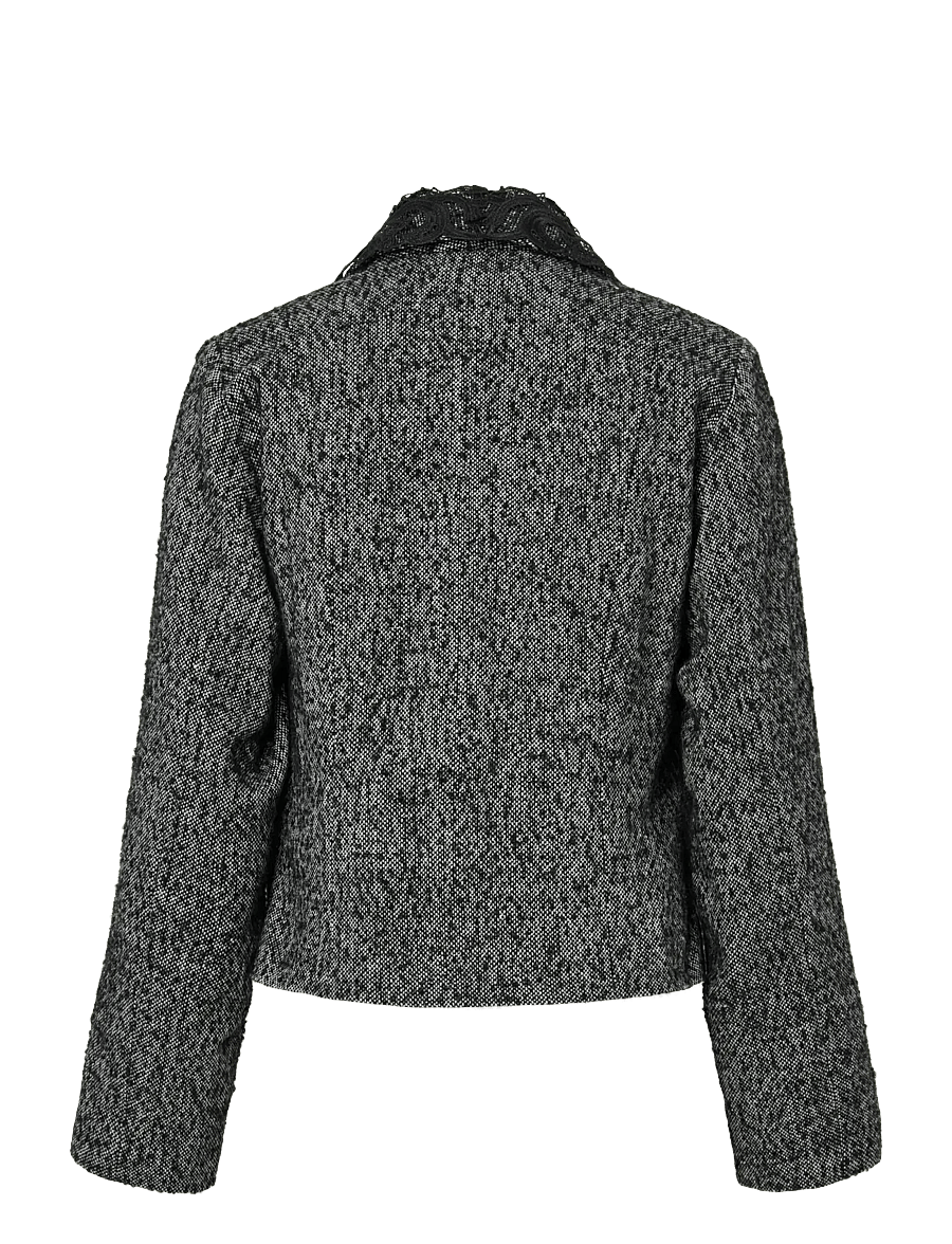 YAS - YASFILIPPA LS LACE JACKET - D2D - wolljacken - black - 2