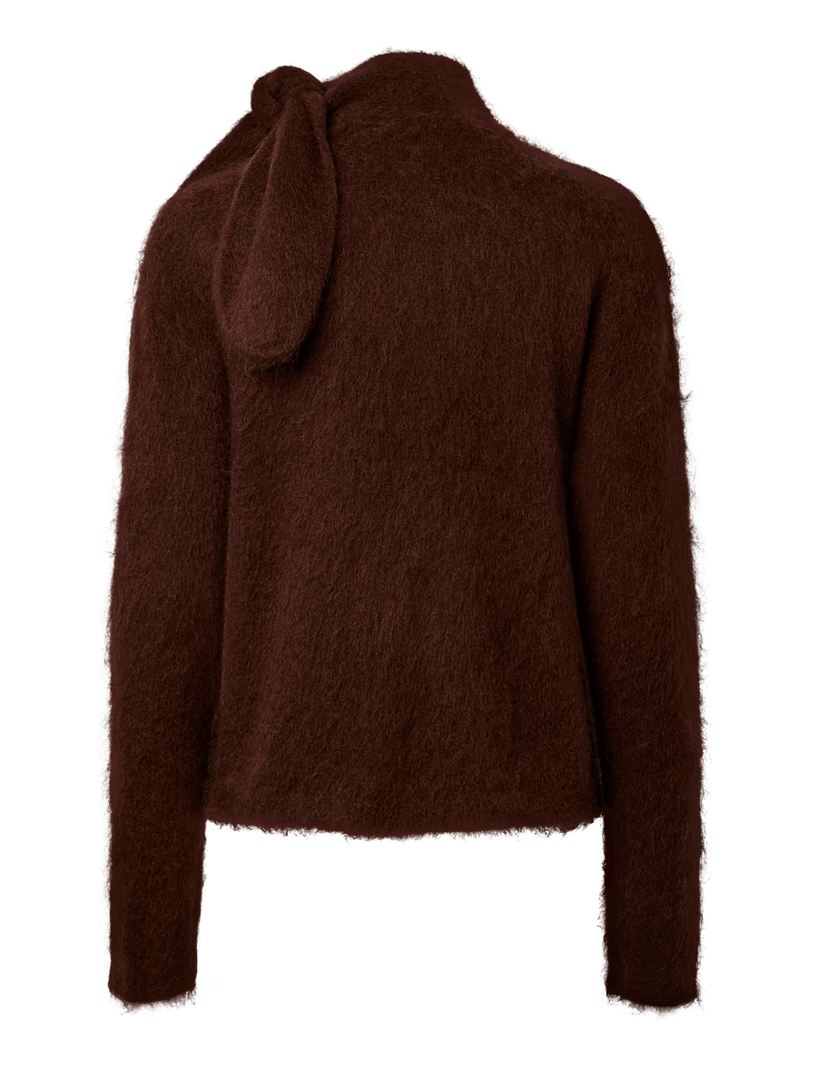 YAS - YASTILDE LS SCARF KNIT PULLOVER S. - stickade tröjor - coffee bean - 1