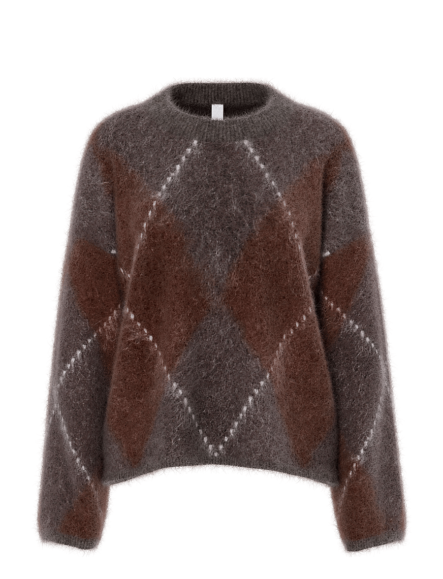 YAS - YASARGY LS MOHAIR BLEND KNIT PULLOVER S. - coffee bean - 1