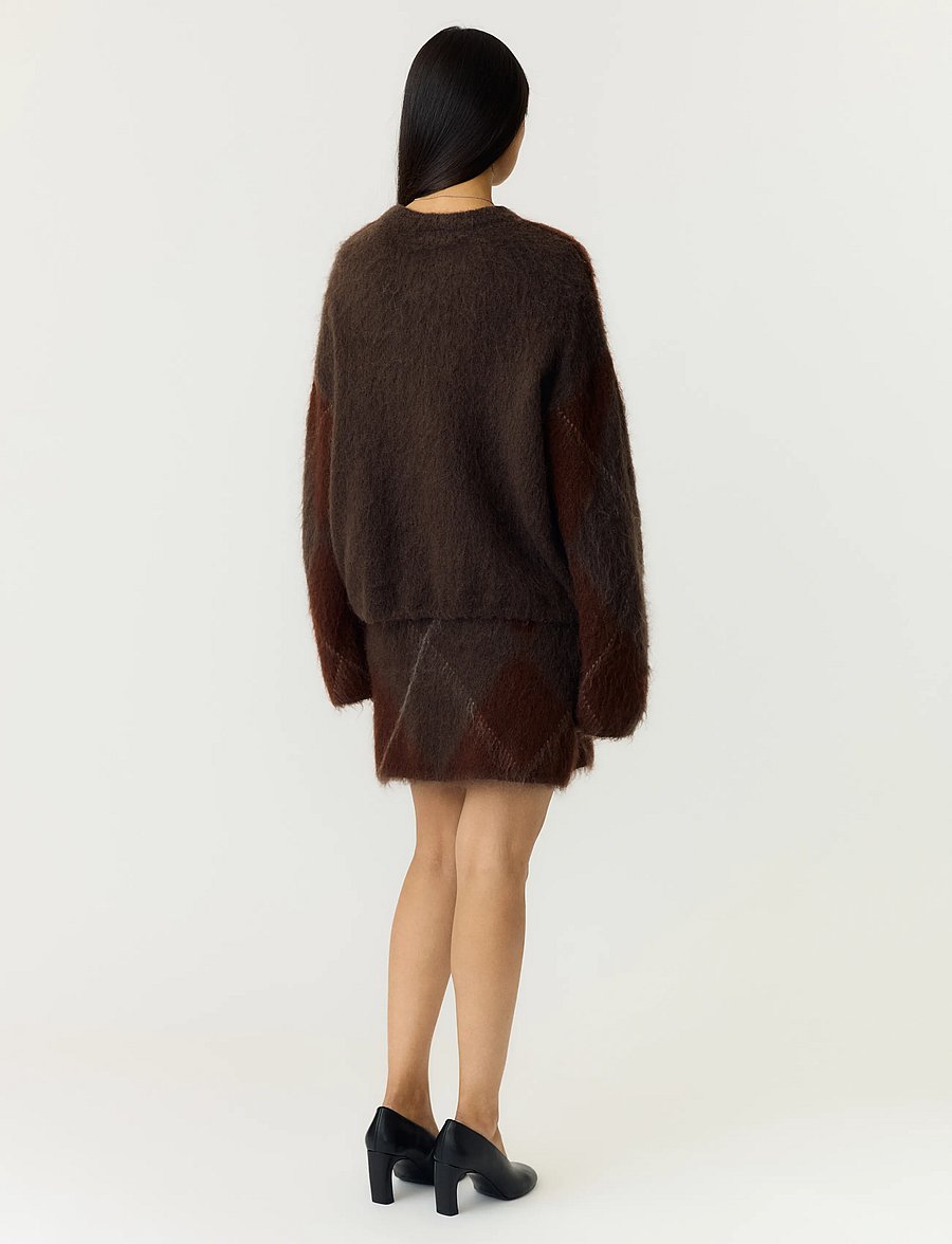 YAS - YASARGY LS MOHAIR BLEND KNIT PULLOVER S. - coffee bean - 3