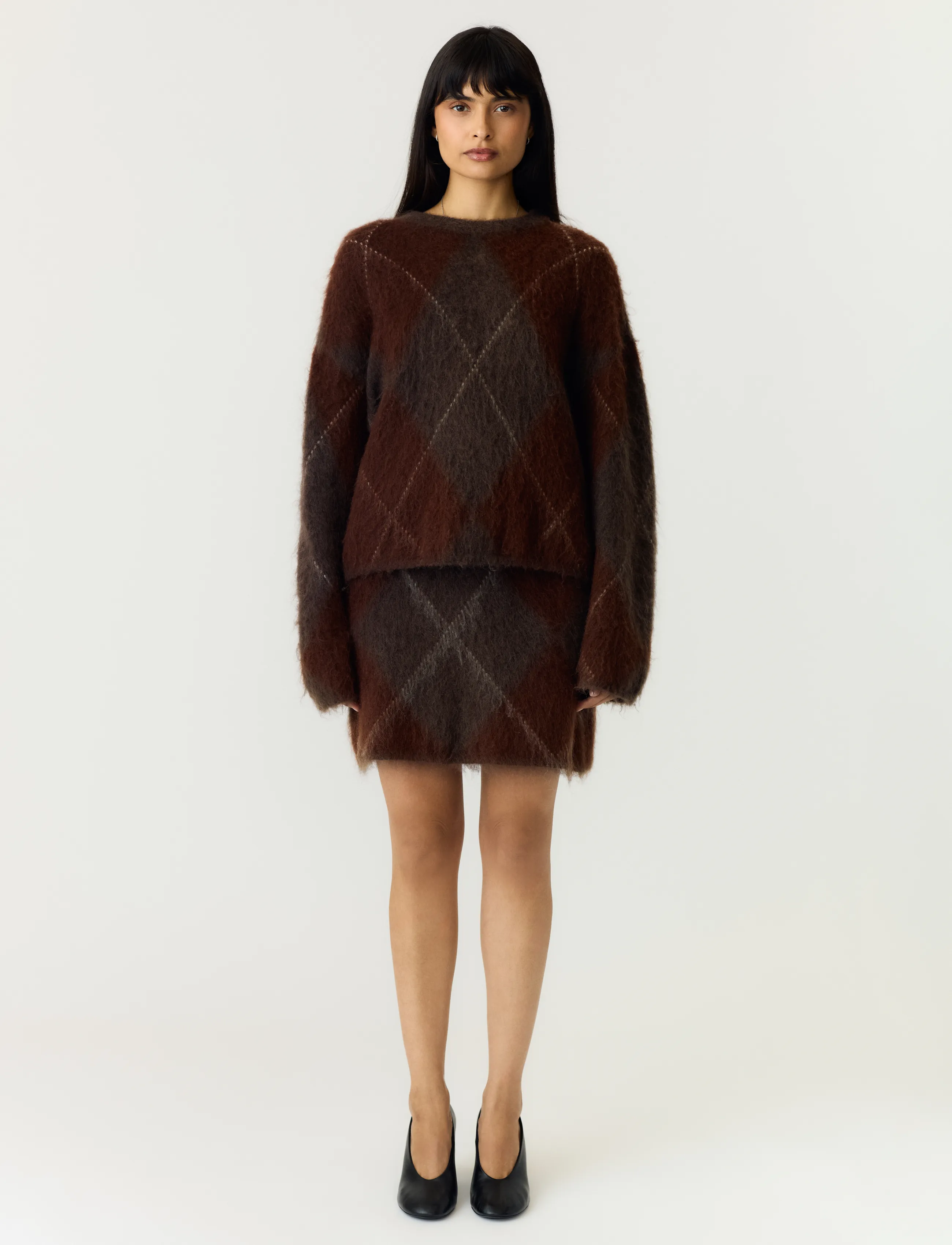 YAS - YASARGY LS MOHAIR BLEND KNIT PULLOVER S. - coffee bean - 4